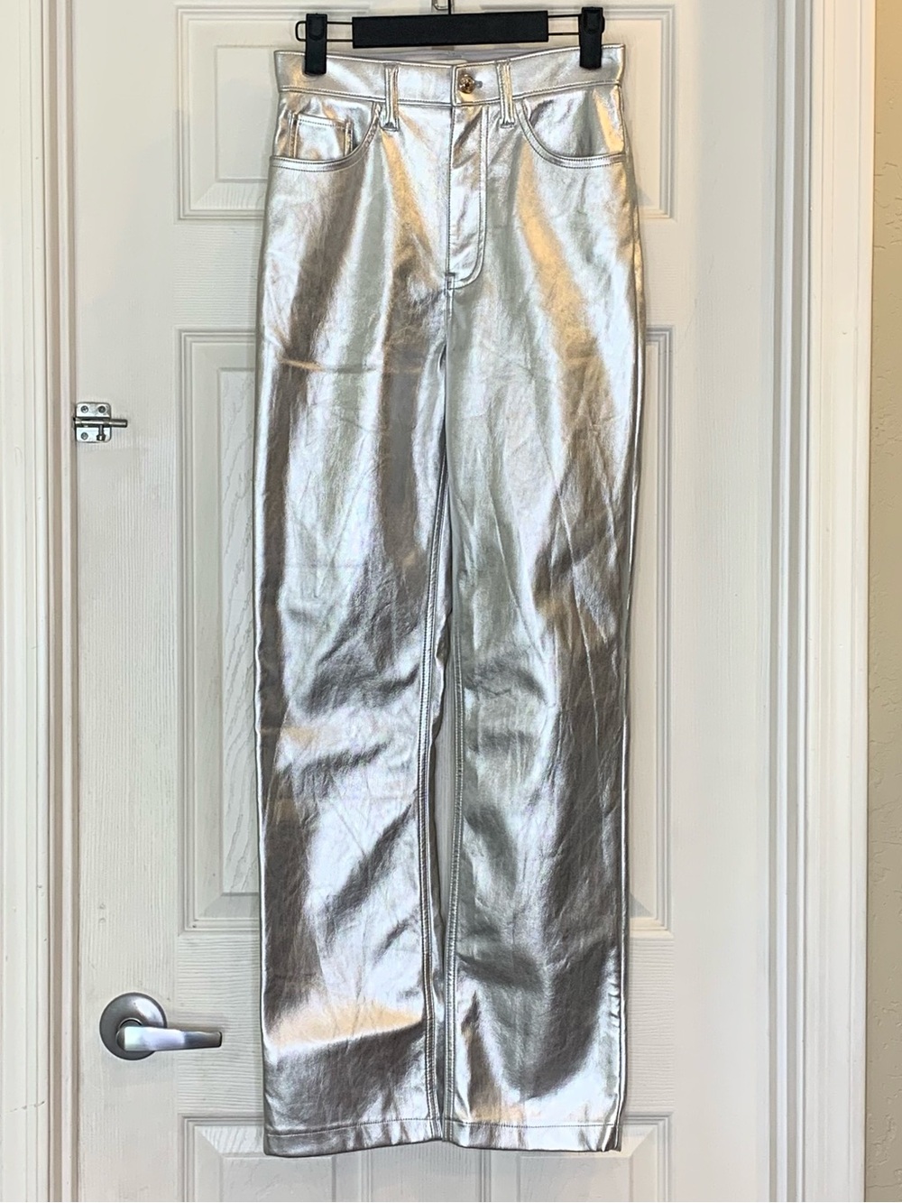 Abercrombie & Fitch The 90s Straight Ultra High Rise Silver Pants Size 25/0